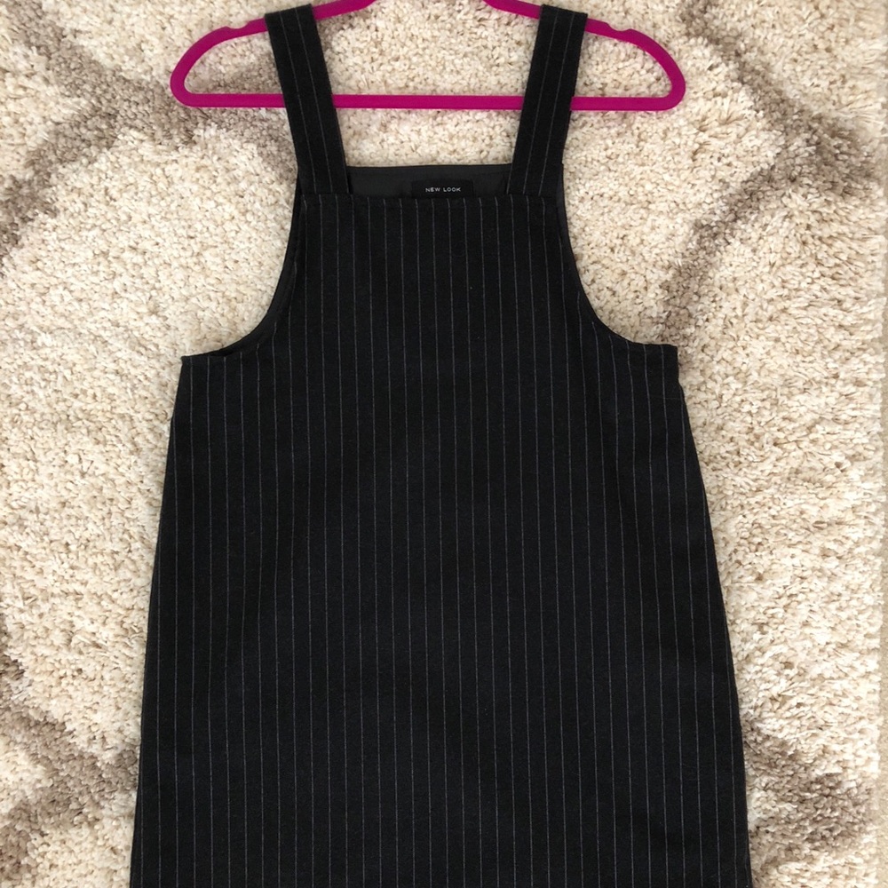 Asos New Look Striped Apron Overall Dress